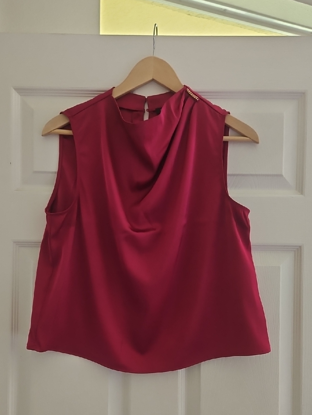 Rachel Zoe Sleeveless Satin Draped Camisole in Pink, Size Medium, NWT